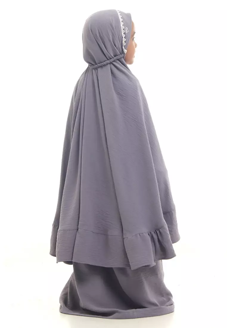 Rabbani - Mukena Anak Bani Batuta Munna Farya Exclusive Dusty Light Grey