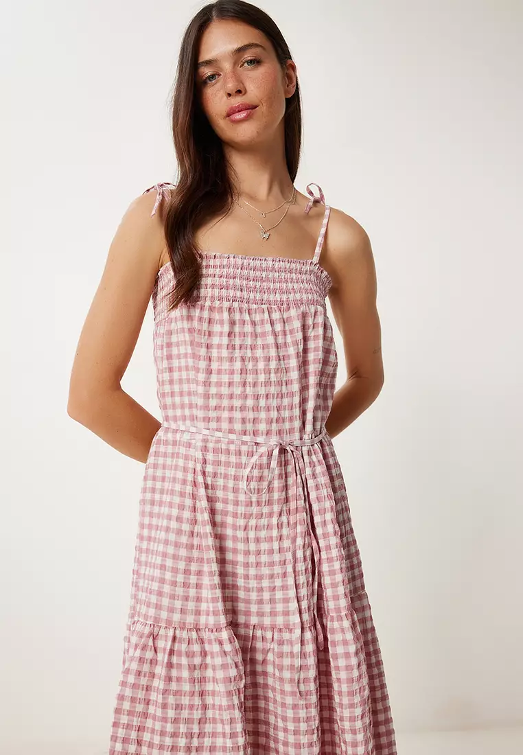 sachin and babi light blue dress Esmee Exclusive beach square neckline mini summer dress with cut out detail  at waist in dusty rose