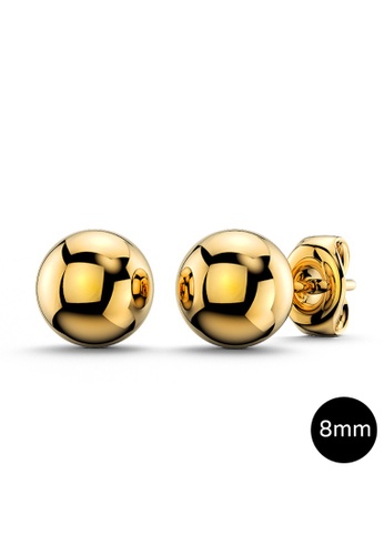 Bullion Gold gold BULLION GOLD Ball Stud Earrings 8mm-Yellow Gold 697A8ACE2C2FD0GS_1