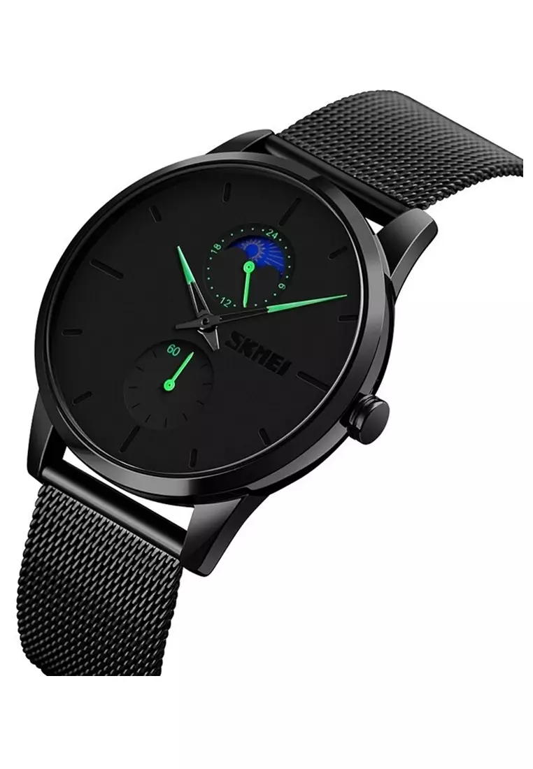 Jam Tangan Casual Analog Pria Strap Tali Material Stainless Steel EL23 ORIGINAL