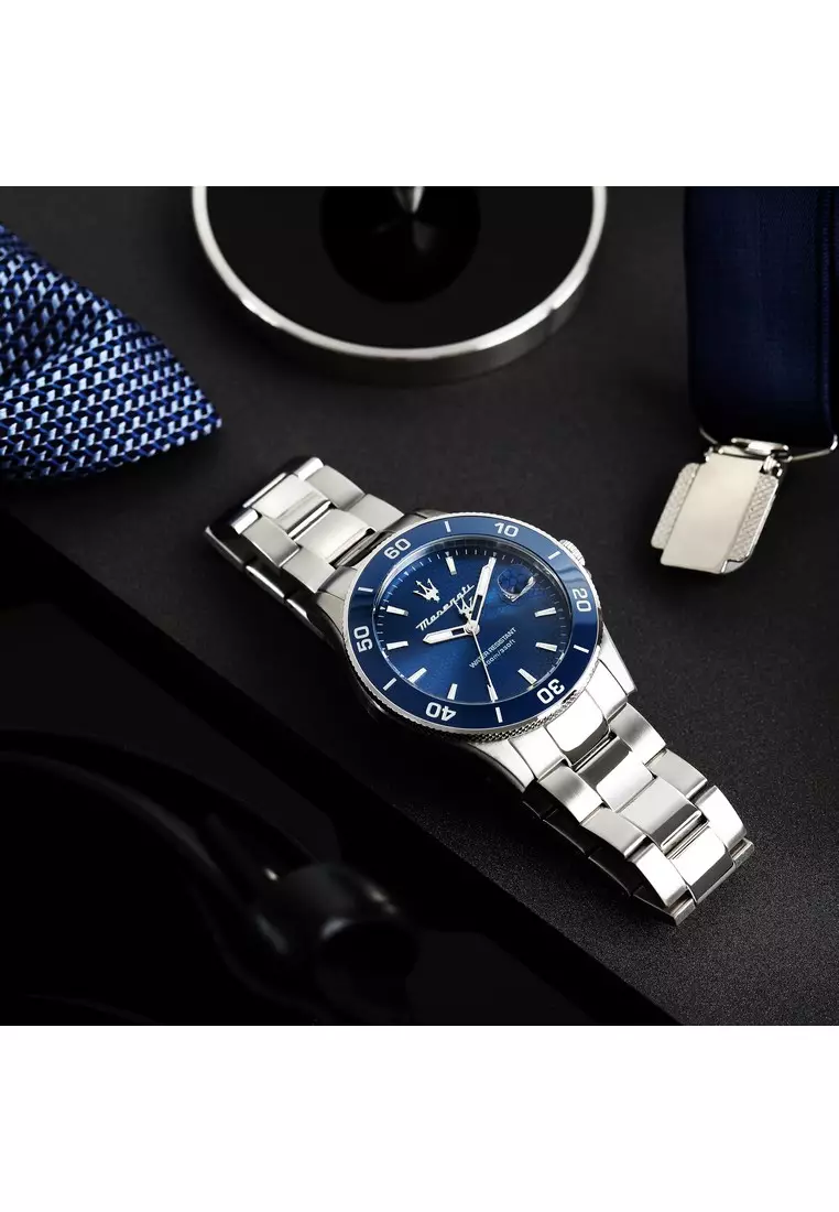 【2 Years Warranty】Maserati Competizione 43mm Men's Quartz Watch Luminous Dial Hands R8853100036 Japan Movement