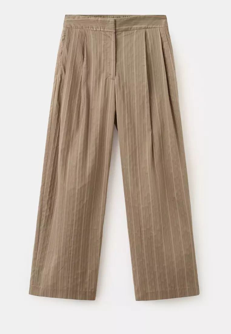 High-Waist Straight Trousers