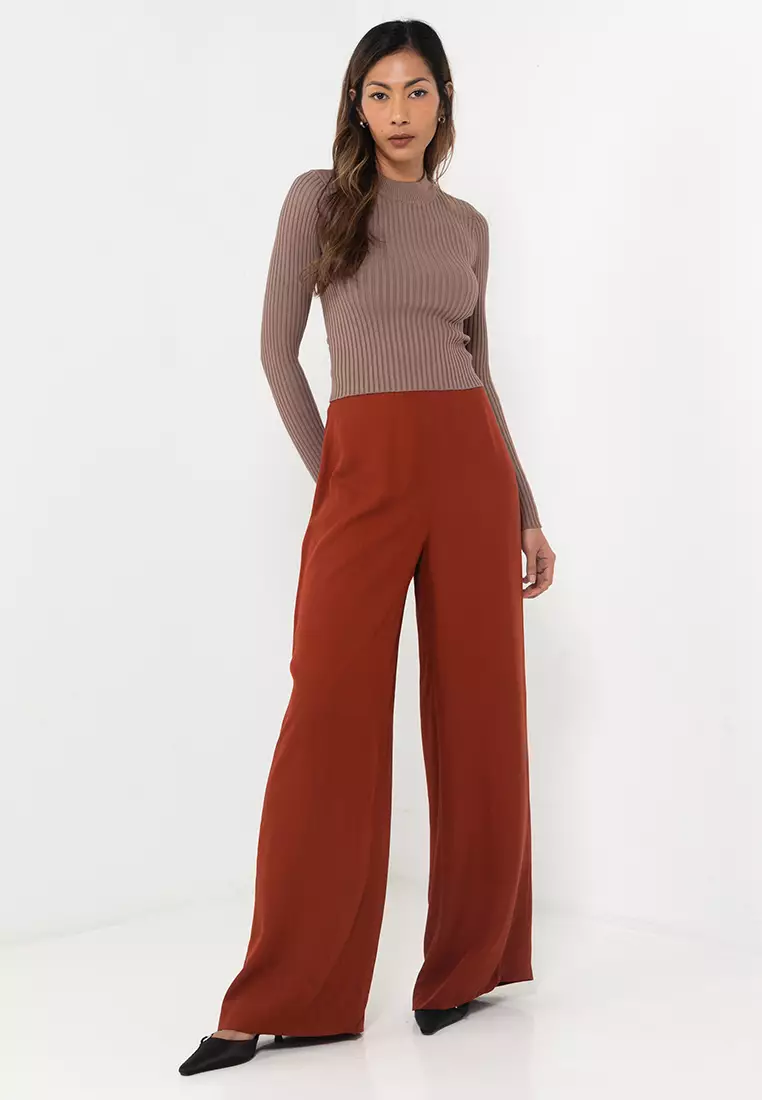 ZARA Flowing Wide-Leg Trousers 2024 | Buy ZARA Online | ZALORA Hong Kong