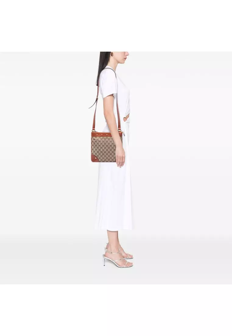 Pre-Loved Gucci Gg Canvas Nailhead Crossbody