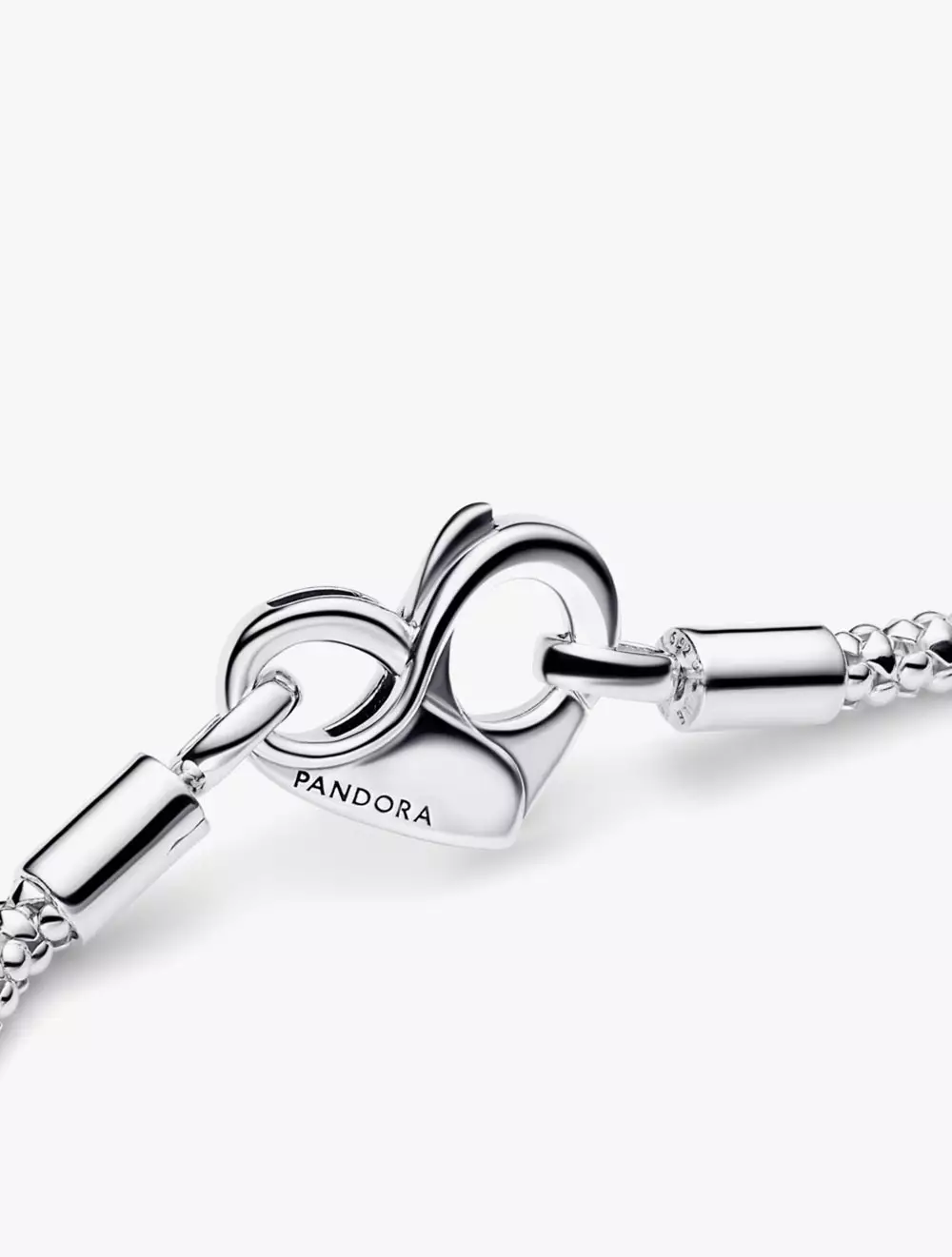 Rocker chain sterling silver bracelet with heart clasp