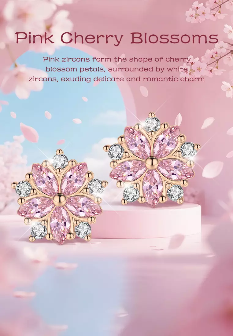 Anting Wanita Titanium Korea Elegan Style Anting Giwang Cewek Original Kotak Indah pink