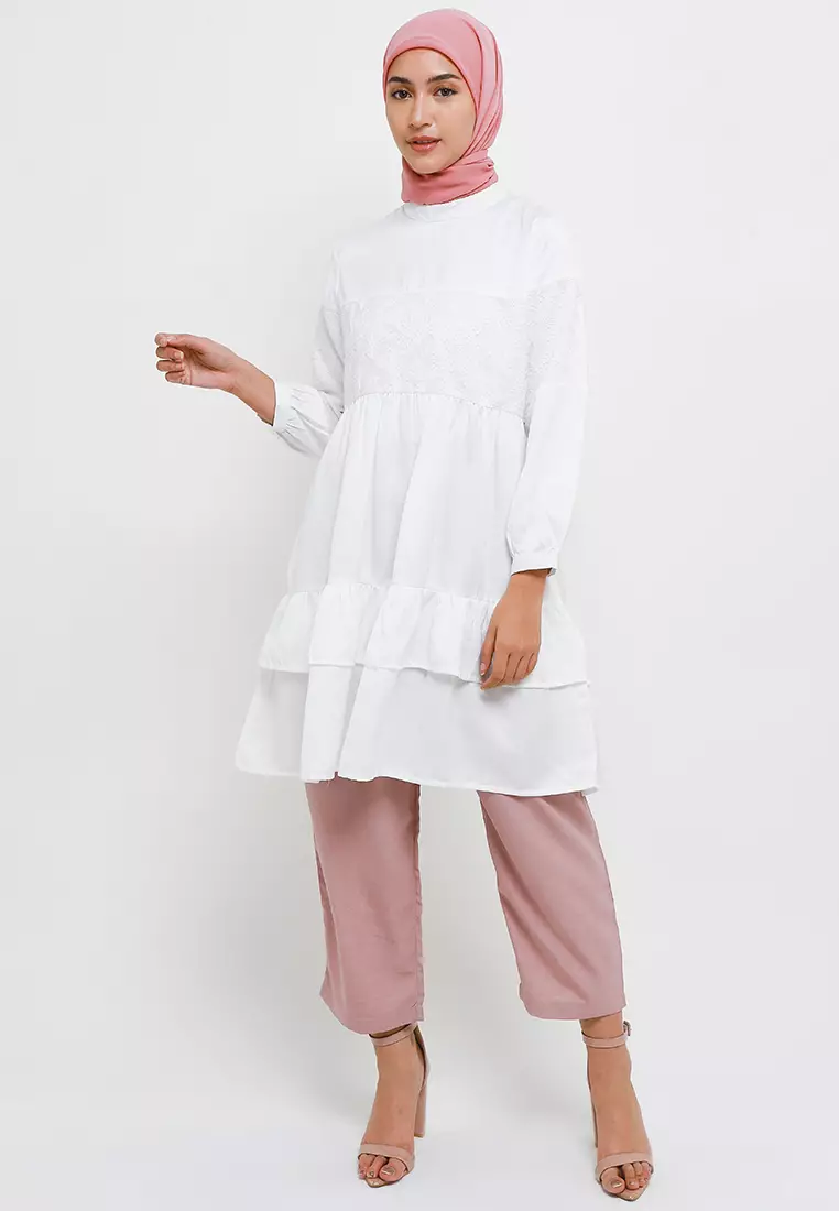 MFMW Zannah Tunik Brukat Broken White