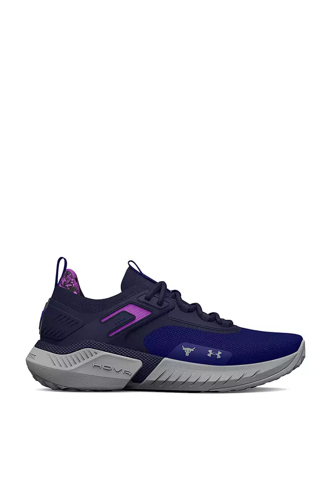 Men's shoes Under Armour Project Rock 5 Disrupt Bauhaus Blue/ Midnight  Navy/ Halo Gray