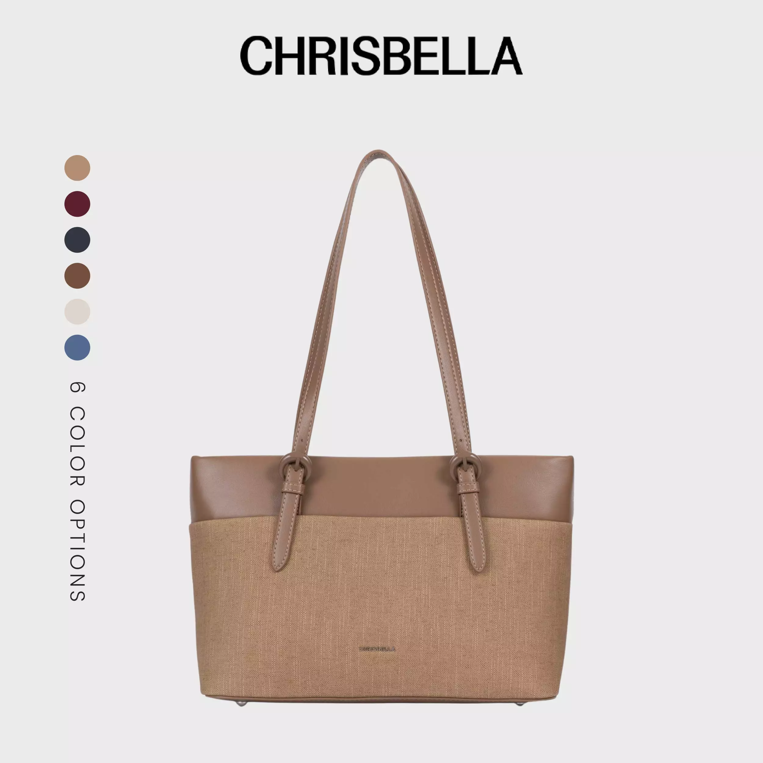 CHRISBELLA LENA WORK TOTE SET - KHAKI