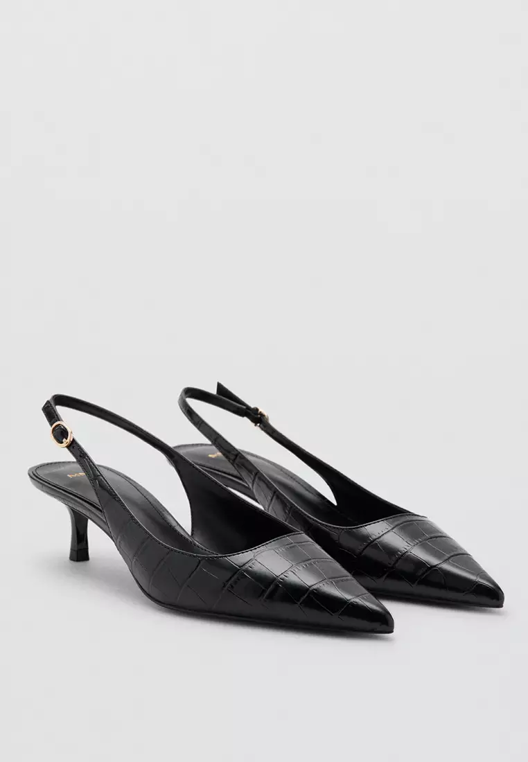 Croc-Effect Heeled Shoes