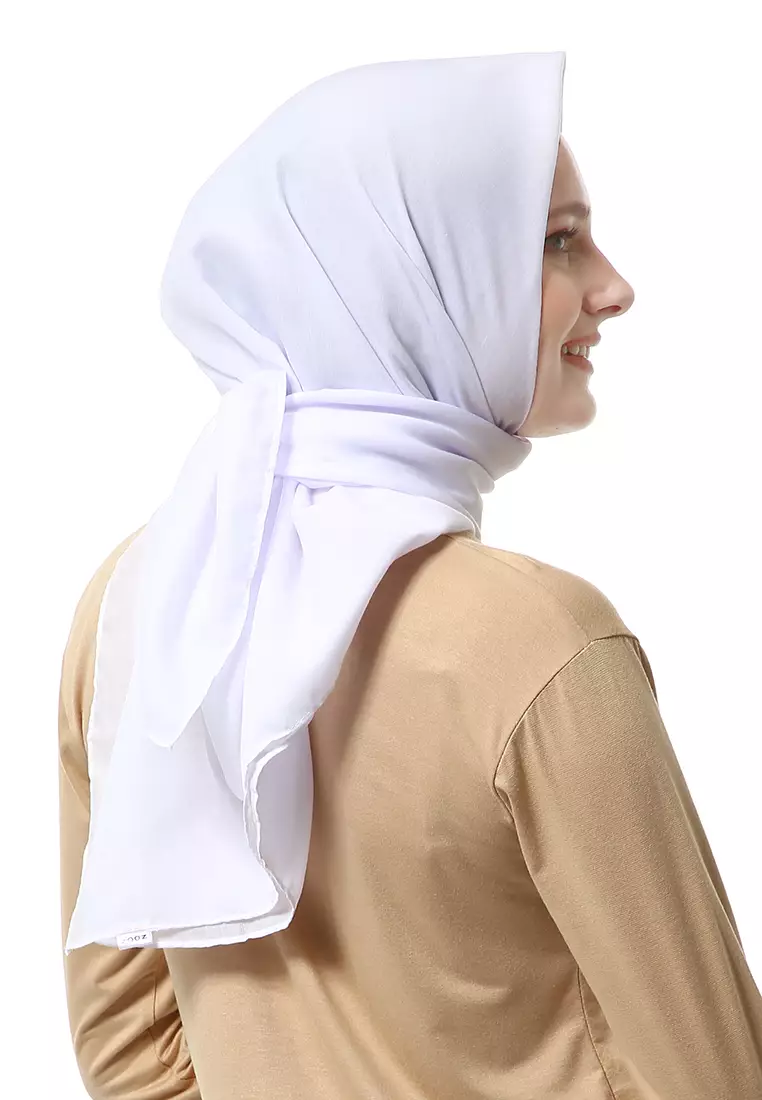Vierra Jilbab Segiempat Paris Polos Premium Best Style - Putih