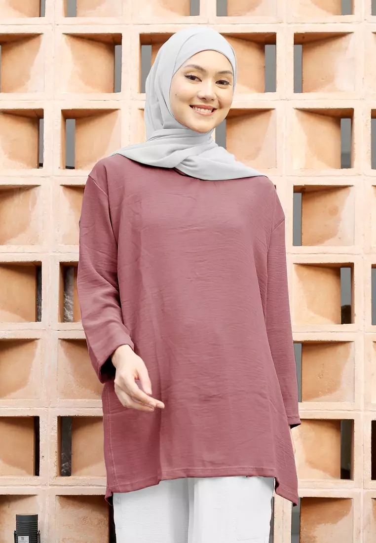 Cotton Bee - Audrey Blouse | Atasan Wanita Lengan Panjang | Blouse Basic - Cerry Blossom