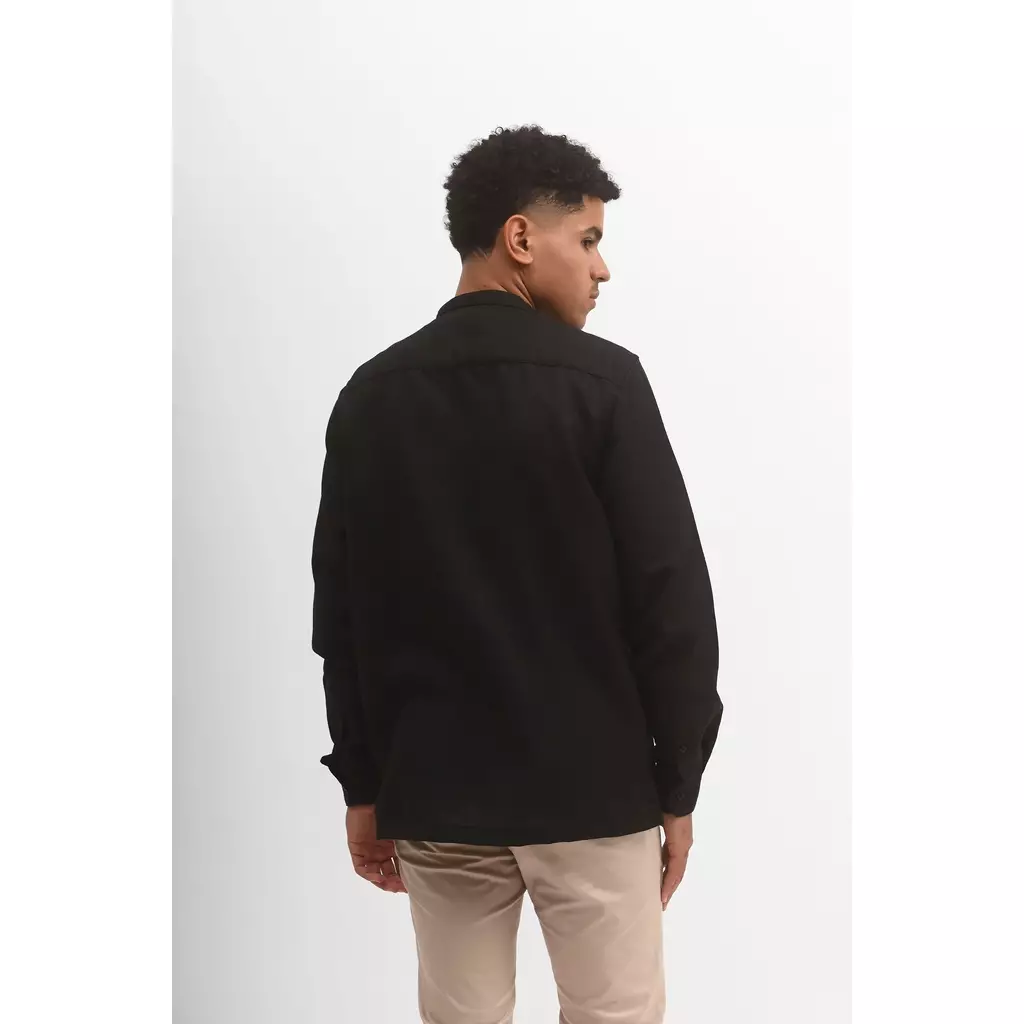 MANZONE Kemeja Shanghai Lengan Panjang Pria TABISH - BLACK