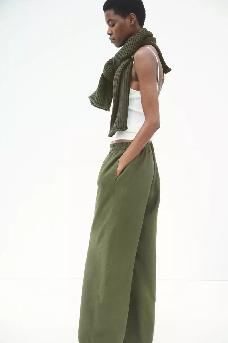 Linen-blend trousers