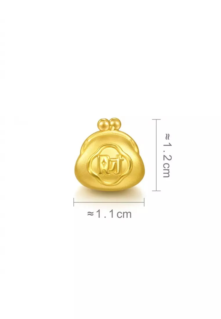 999 24K Chinese Fortune-Attracting Wallet charm  for Women & Men  95930C  (Bracelet not included)