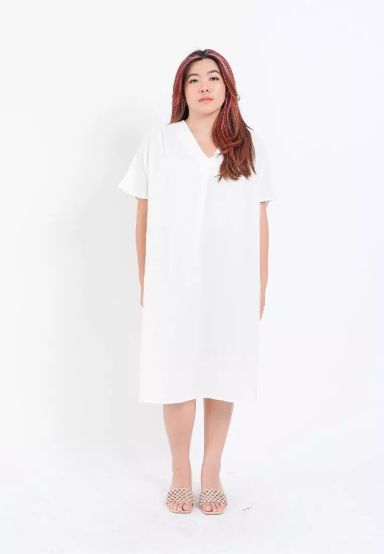 Plus Size Work Dress Blaire Broken White