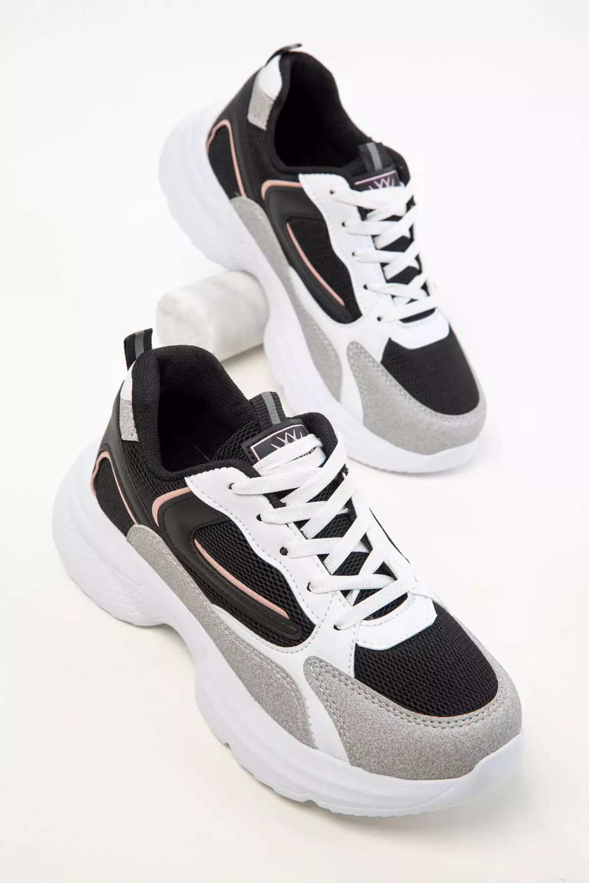 White-Black-Powder Women's Sneaker 20413