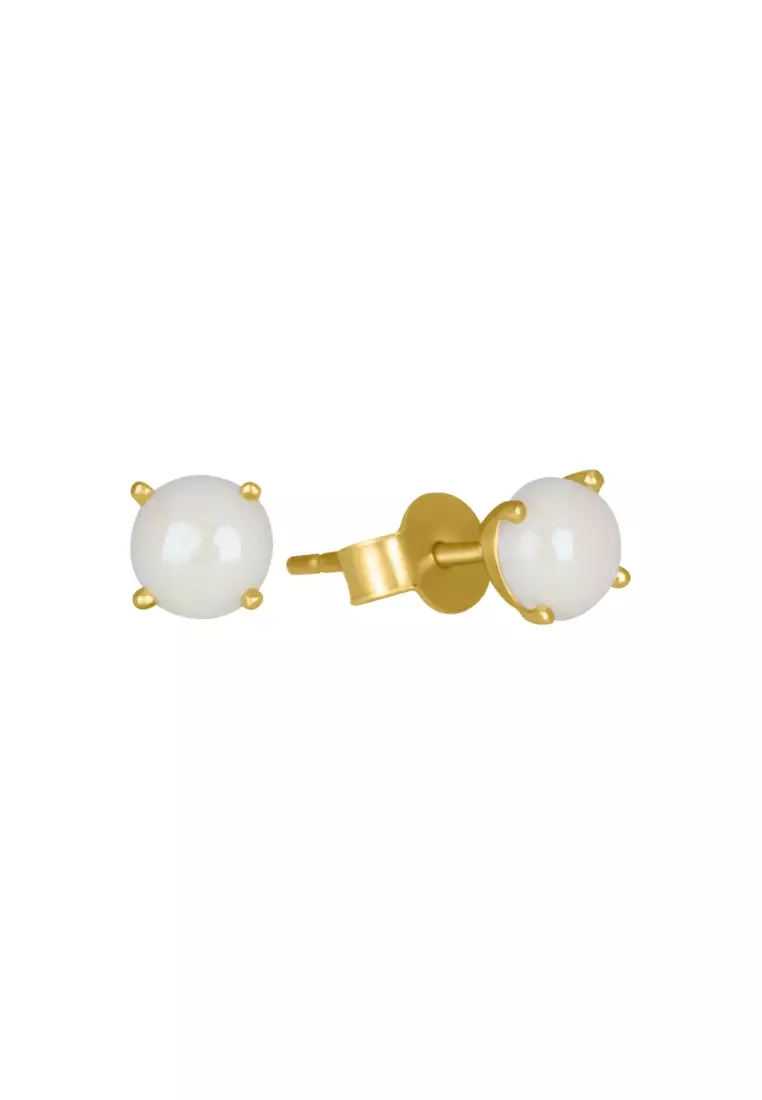 Gemstone Mini Studs Earrings 18k Gold