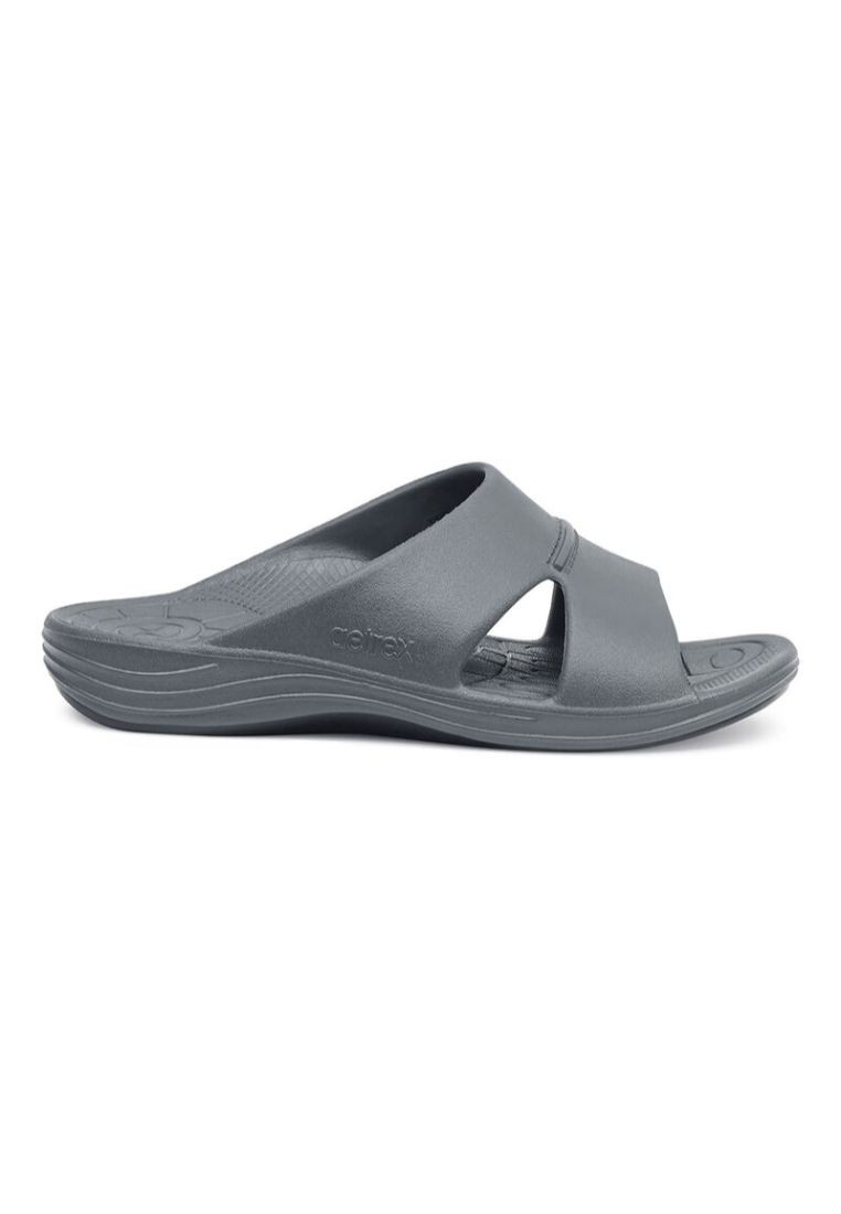 Aetrex Mens Lynco Slides Flip Charcoal