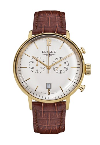 Elysee Male Watches Stentor Jam Tangan Pria - Putih - Strap Leather Strap - 13273