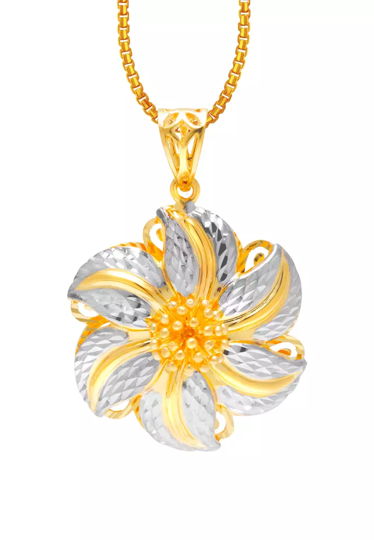 Gold pendant flower designs sales