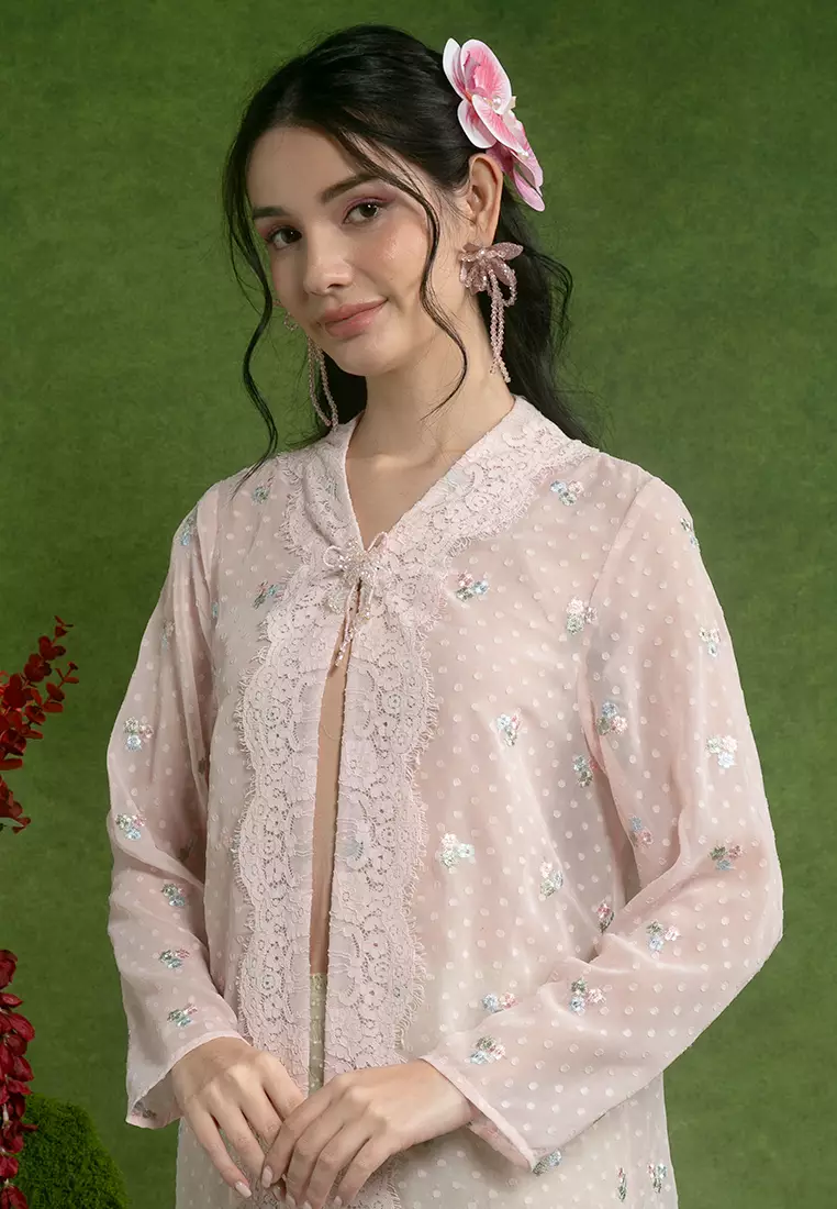 Ita Polka Dot Long Kebaya Top