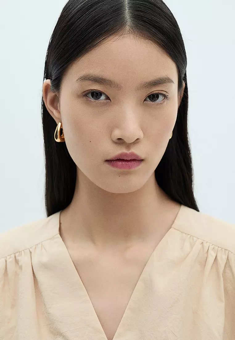 Gathered Details Cotton Blouse