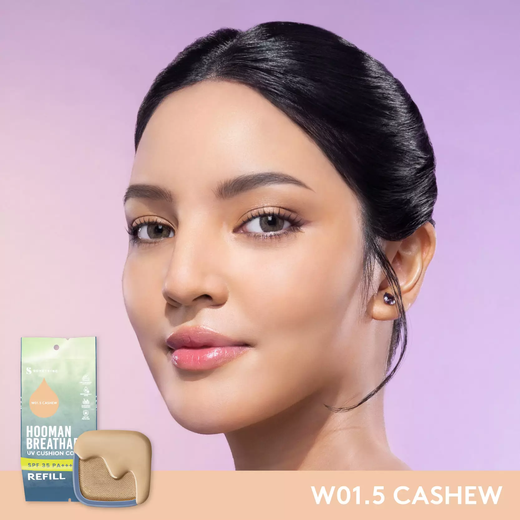 SOMETHINC (REFILL) HOOMAN Breathable UV Cushion Cover SPF 35 PA++++ W01.5 Cashew