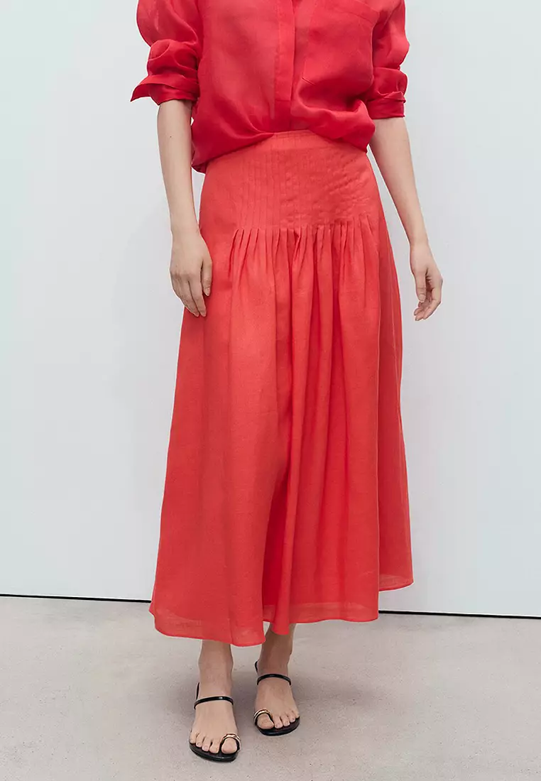 Ramie Pleated Skirt