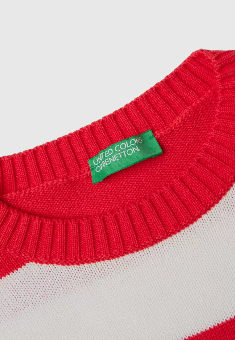 Buy United Colors of Benetton Striped sweater in tricot cotton