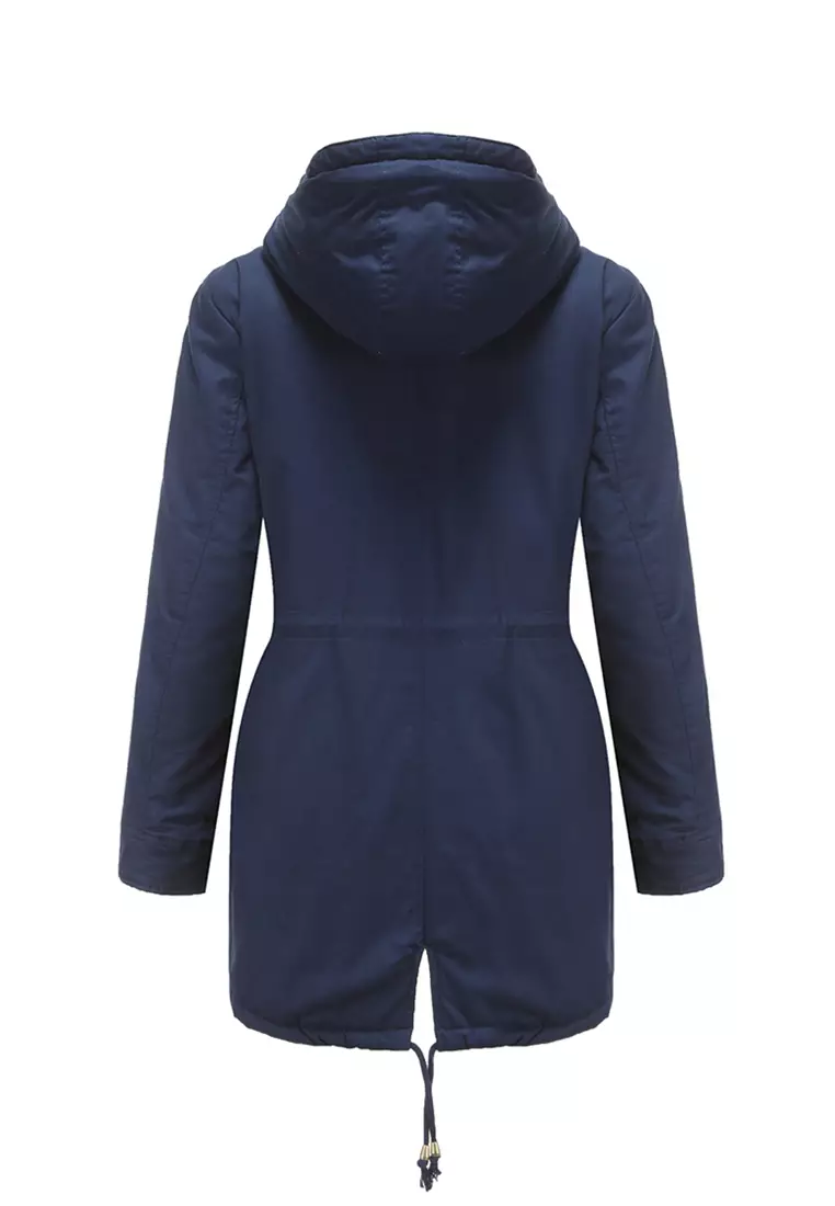 Fleece-lined Hooded Cotton Coat AD-D337