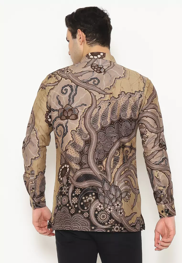 MAGINOT NAWA Batik Pria Slim Fit Lengan Panjang