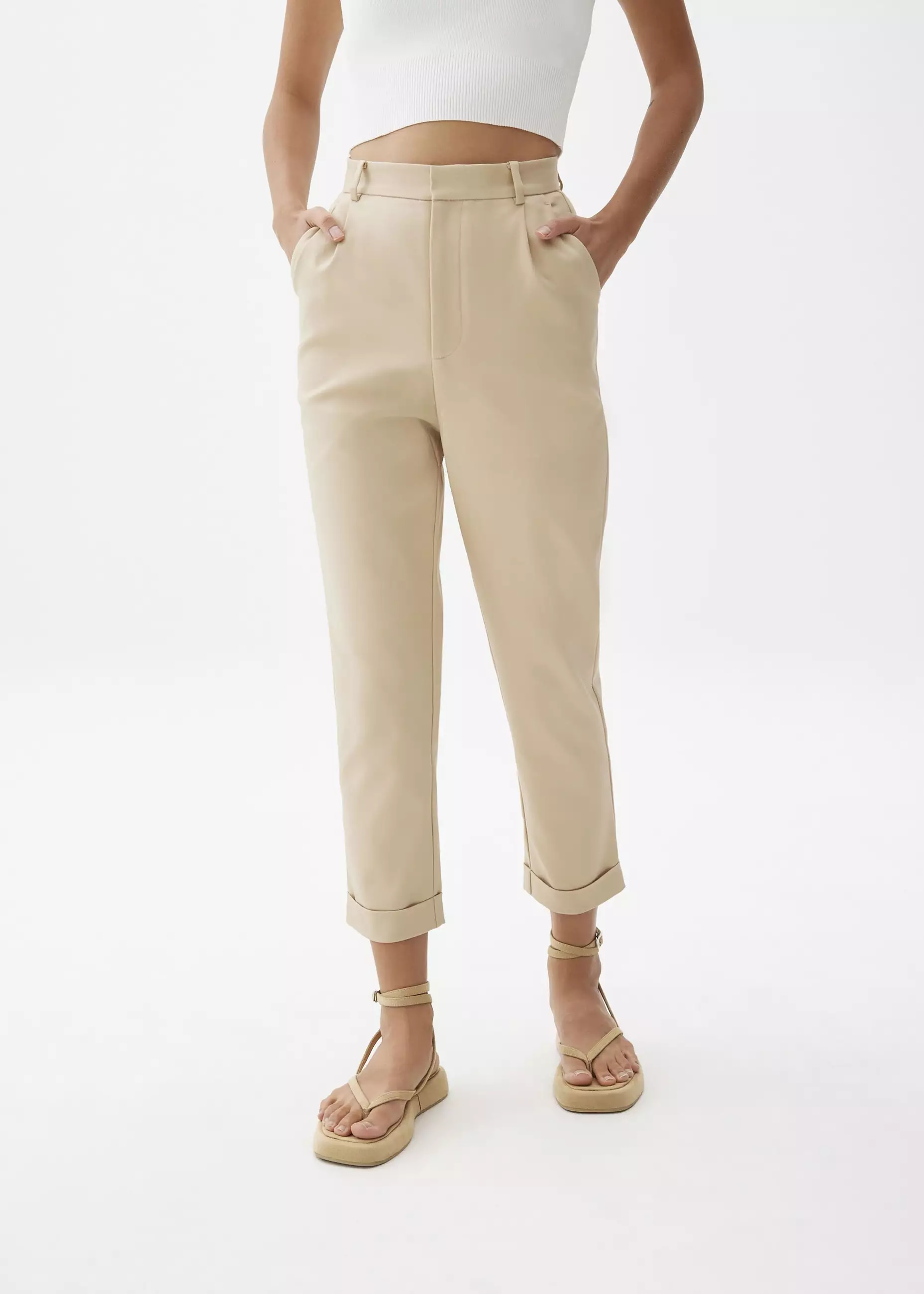 Celana Wanita - Lynn Tailored Peg Leg Chino Pants