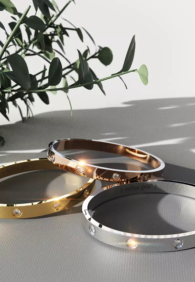 Cecelia Stainless Steel Bangle in Rose Gold - 64mm