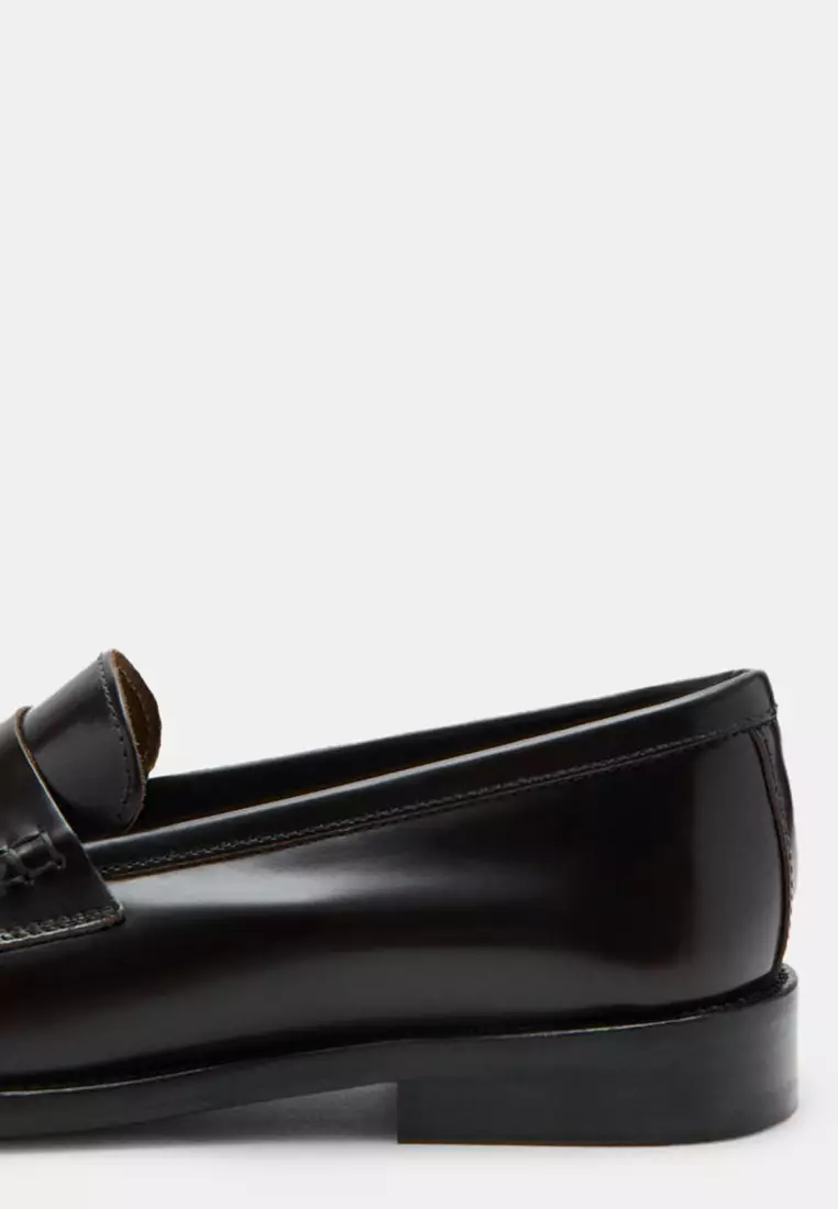 Gathered Leather Loafers