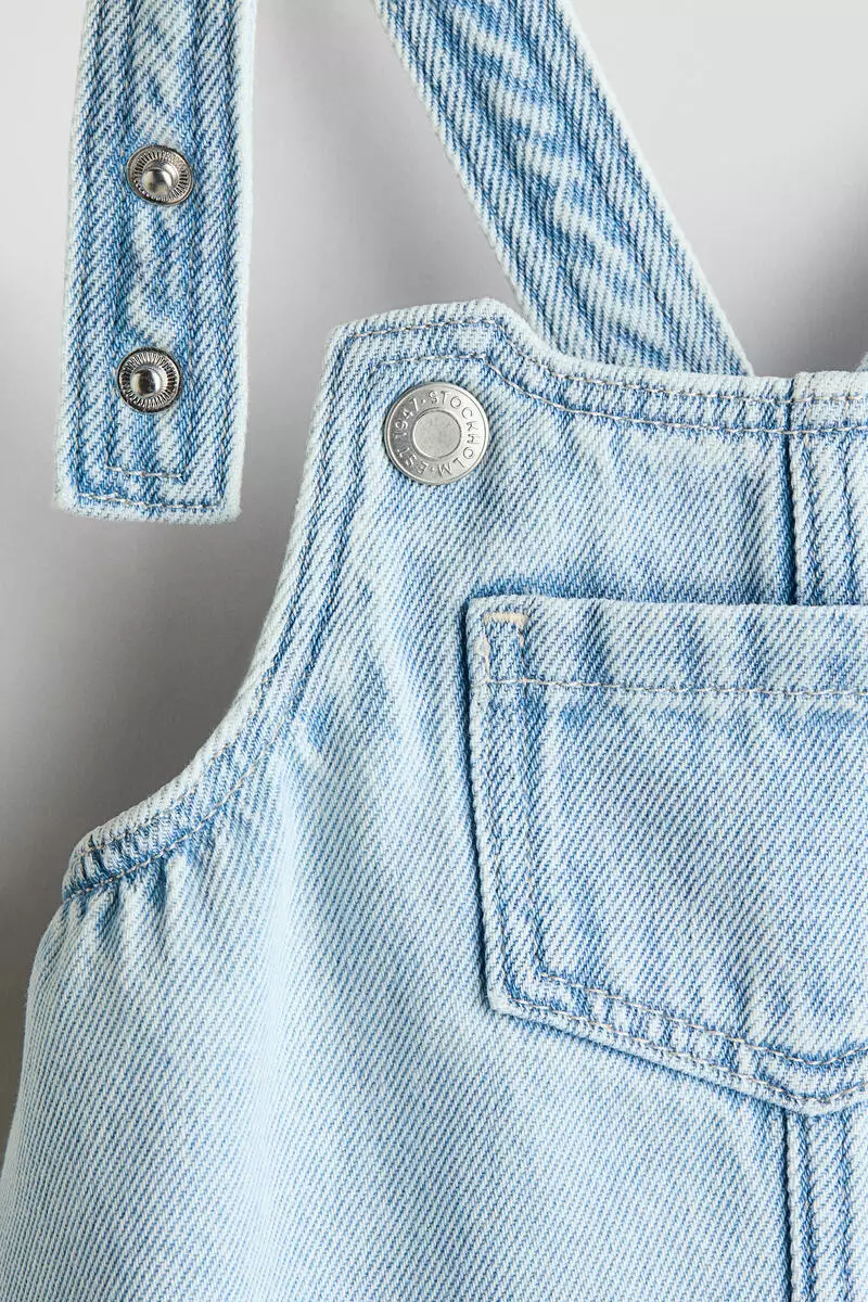 2-piece dungaree dress and top set