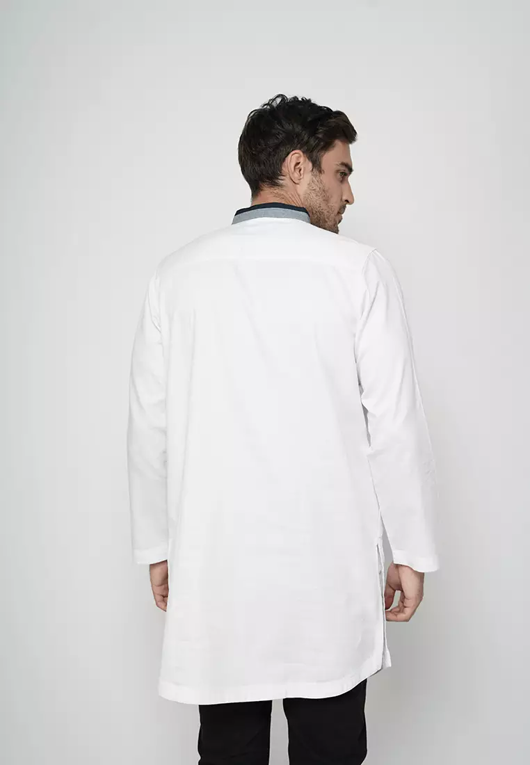 LGS - Baju Koko Kurta - Lengan Panjang - Putih