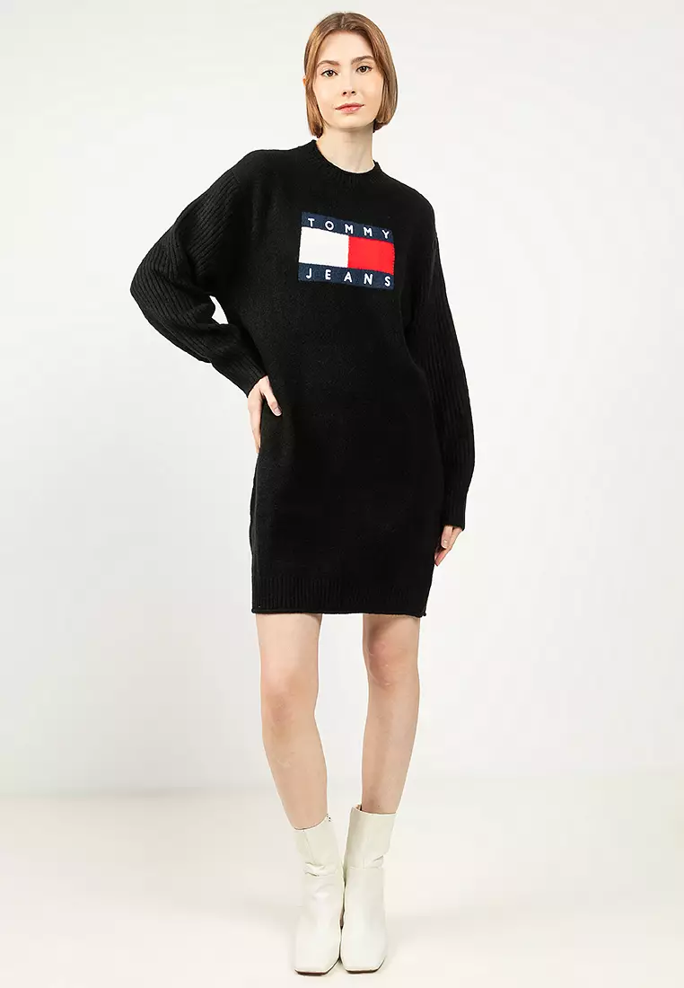 Tommy Flag Badge Mini Sweater Dress - Tommy Jeans