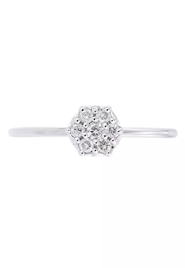 HABIB Round Diamond Ring in 375/9K White Gold 265341222