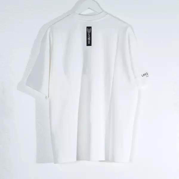 Kaos LIFE WORK RADOG METAL POCKET WHITE TSHIRT 100% ORIGINAL