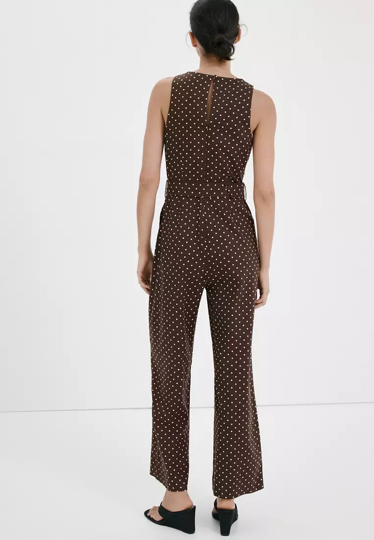 Jumpsuit With Polka-Dot Belt
