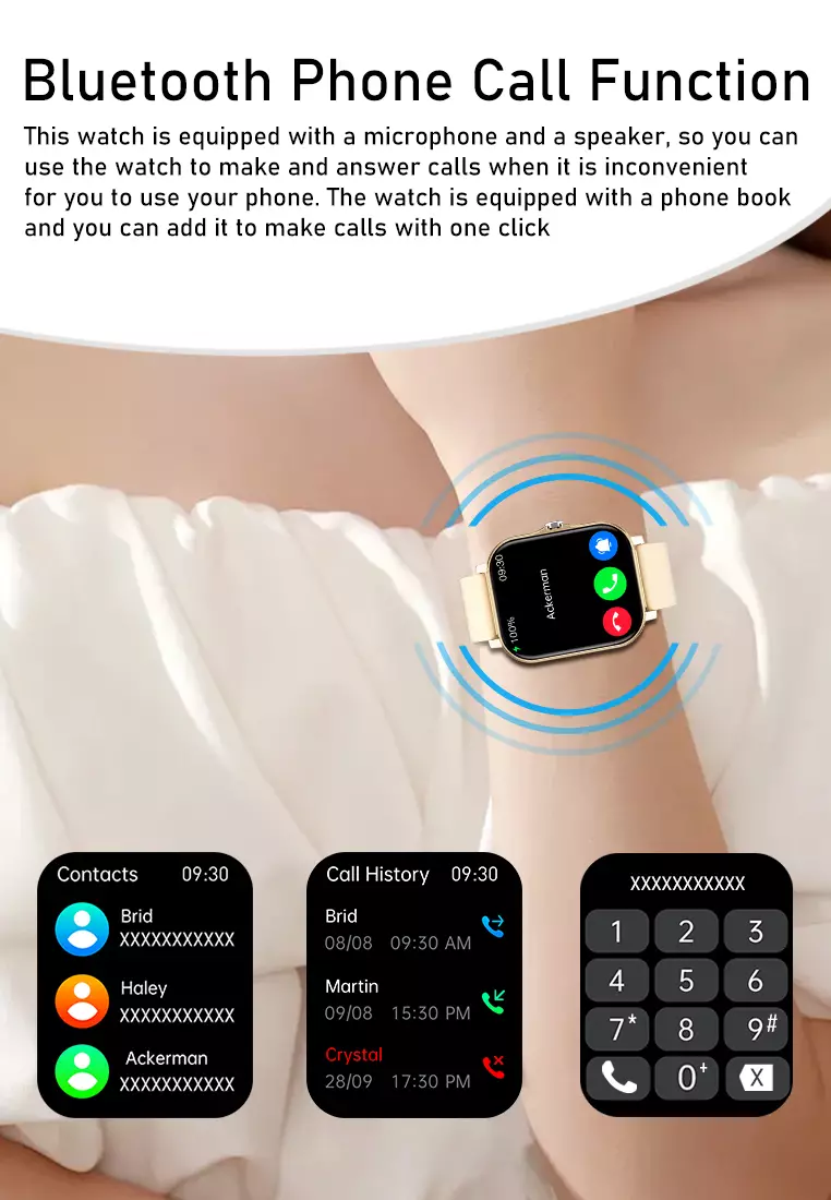 SmartWatch Wanita Y13 Fitness Trackers Bluetooth Call Anti Air Layar Terang 1.69'' Jam Pintar pink