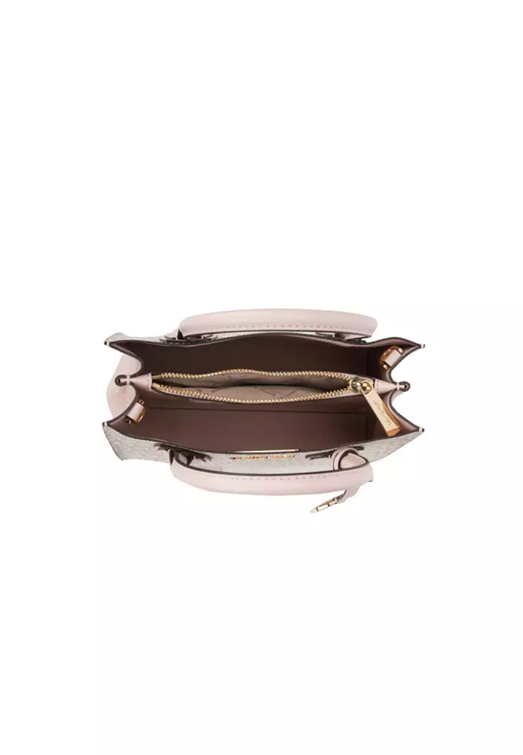 Mercer Medium Logo and Leather Accordion Crossbody Bag In Powder Blush Multi 35S1GM9M2B