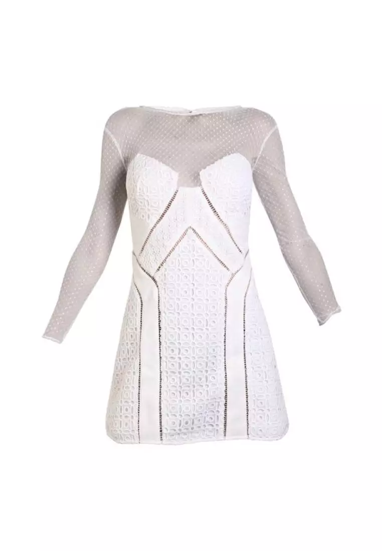 Self portrait Pre Loved SELF PORTRAIT Off White Lace Mini Dress
