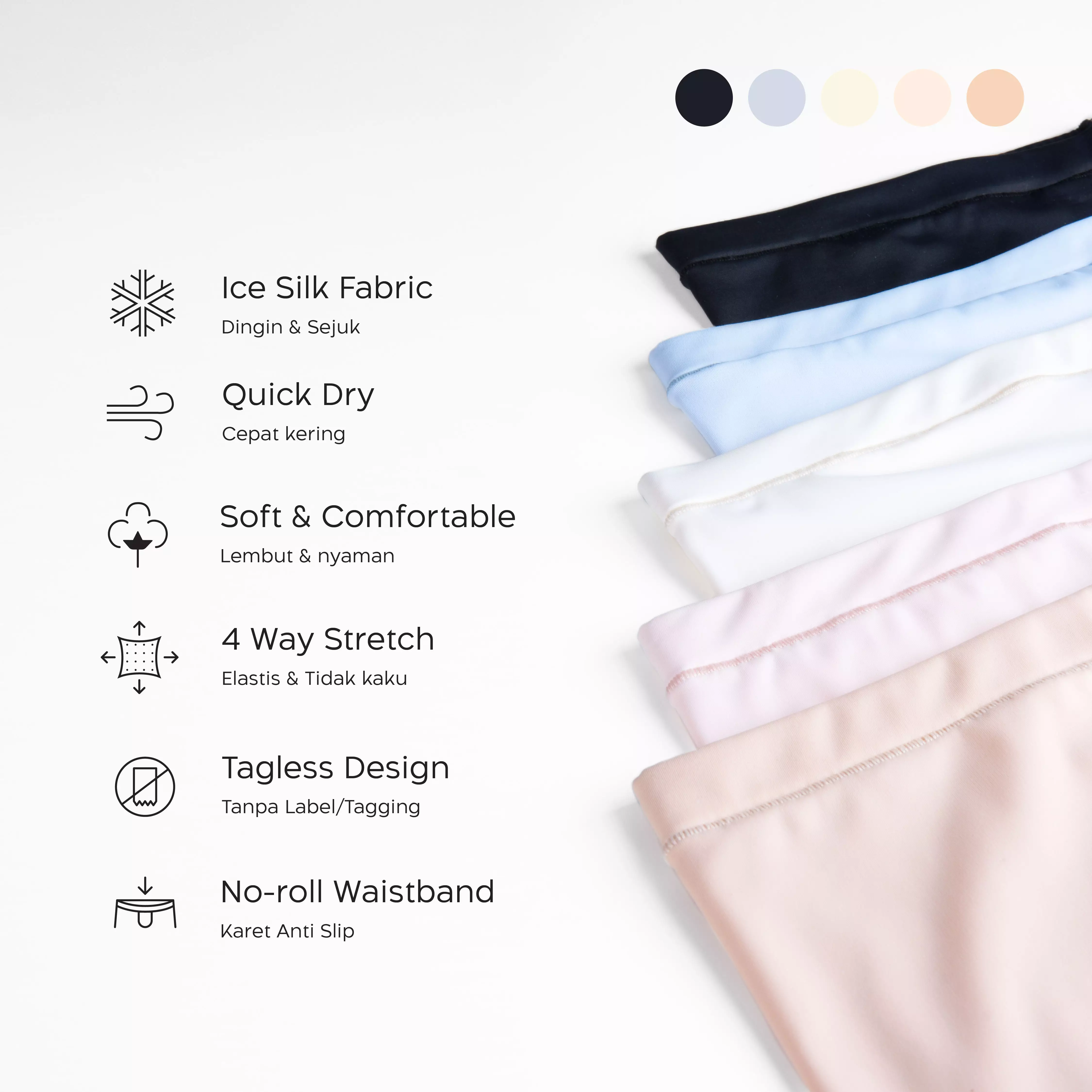 FN Kids short pants Anak Perempuan Ice Silk Celana Ketat Strit Cewek Nylon 1 Pcs NTKC 3441