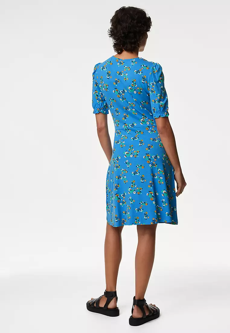 Jersey Printed Mini Skater Dress