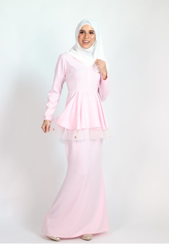 Buy CLARA PEPLUM KURUNG from Coudre Kuala Lumpur in Pink only 149