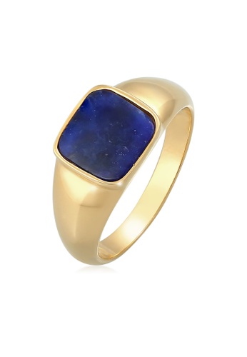 Elli Jewelry gold Ring Signet Sodalite Square Classic Gold Plated 1BE2EAC1CA20EEGS_1