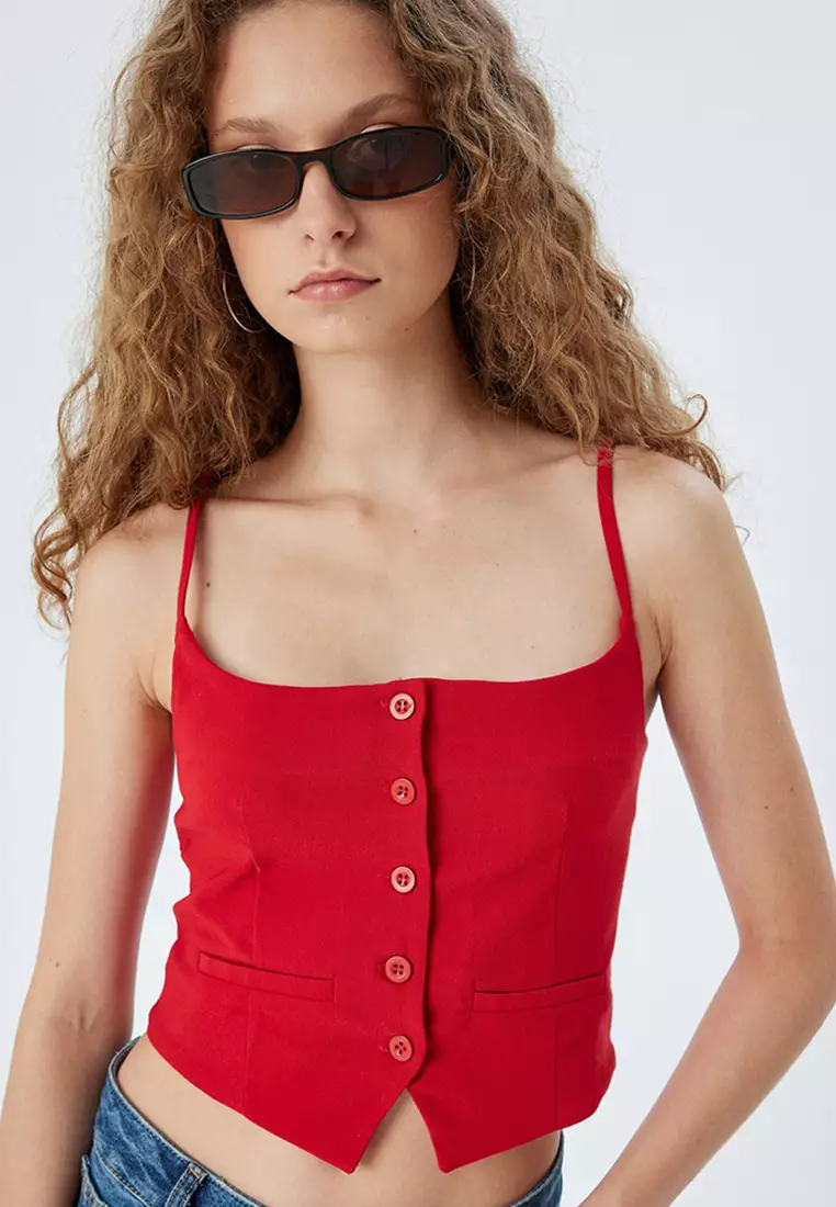 Square Neck Crop Vest