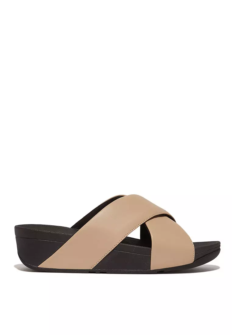 Fitflop lulu cross slide best sale leather sandal